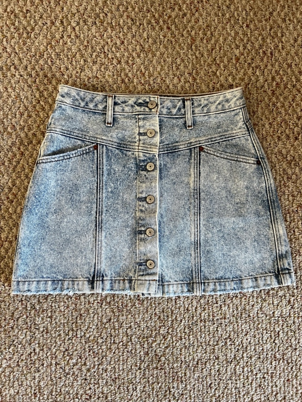 Abercrombie & Fitch Light Blue Button-Front Denim Mini Skirt (size 27/4)